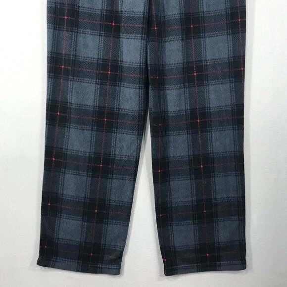 Spyder Pants Men's XL Gray Black Plaid Pull On Pajamas Lounge Fleece Drawstring - Picture 5 of 12